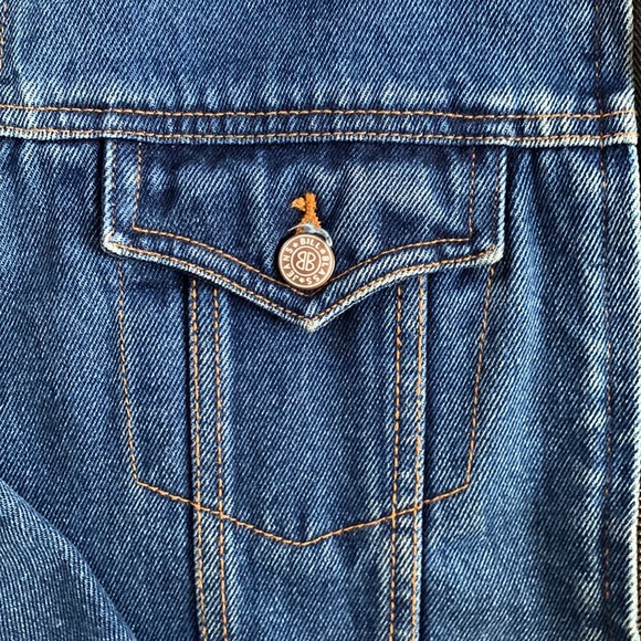 BILL BLASS | Vintage (80s) Jean Jacket w/ Zipper and Deep 3-button Cuffs | Sz M - Picture 5 of 10